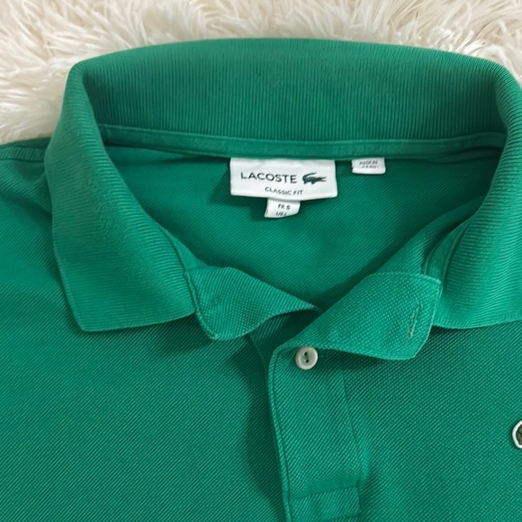 Lacoste Green Polo Shirt Classic Pique Cotton - Picture 3 of 4